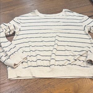 Cat & Jack Beige and Navy Striped Sweater